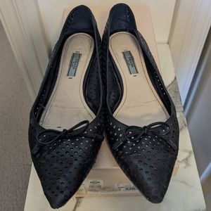 Prada perforated pointed toe flats
